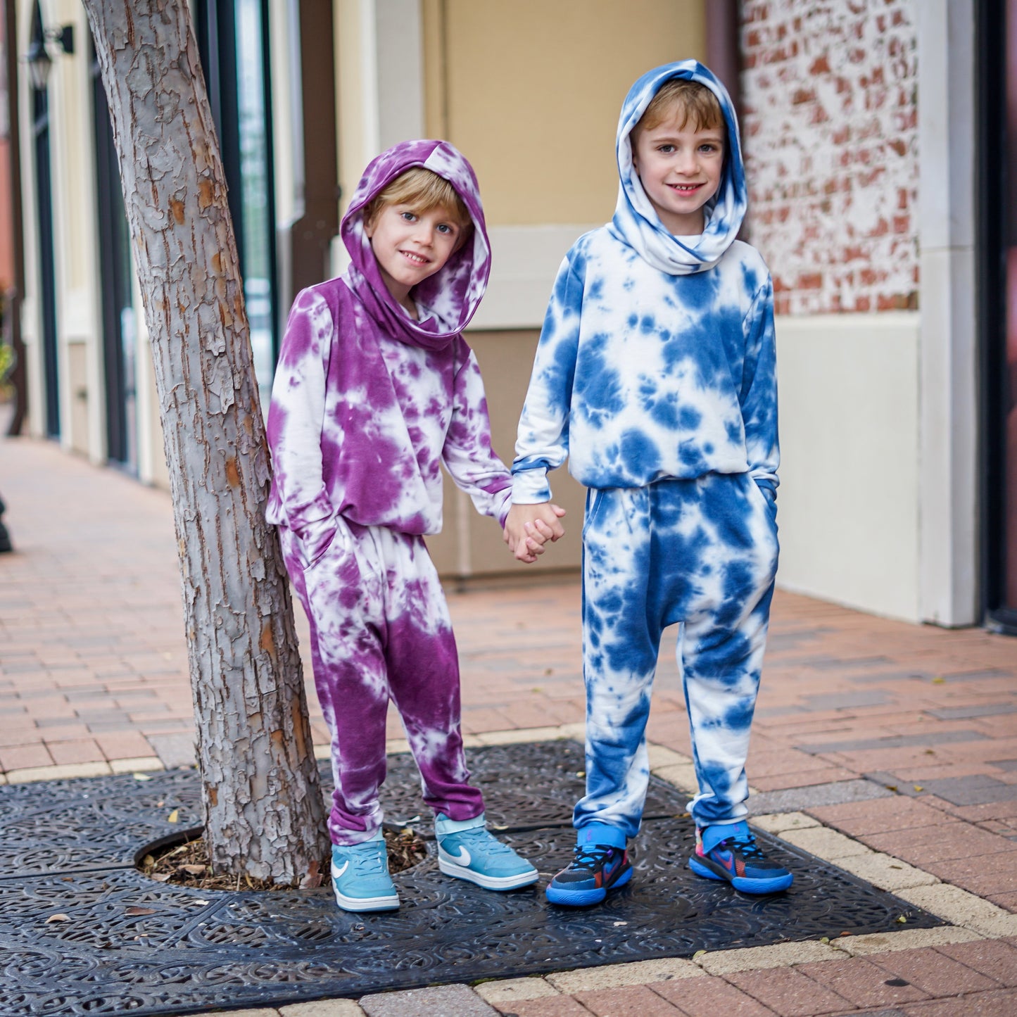 Purple Tie Dye Cowl Hoodie - Kids