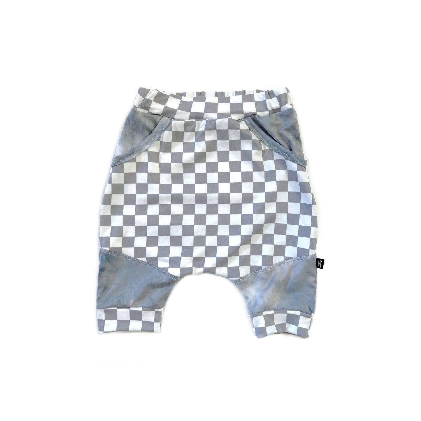 RTS Grey Check Tie Dye Kanga Shorts