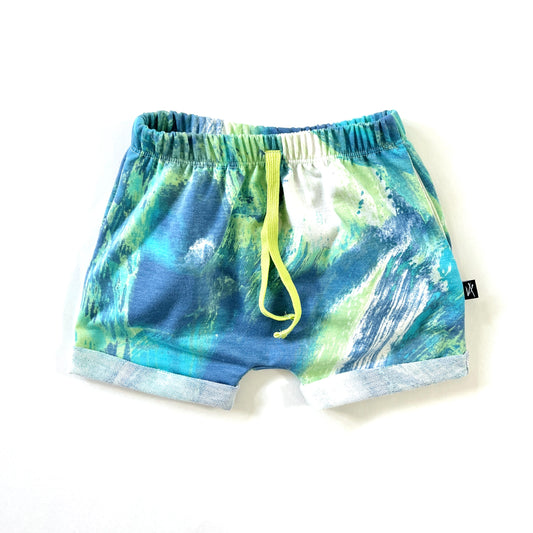 Rolled Hem Shorts - Bright Abstract